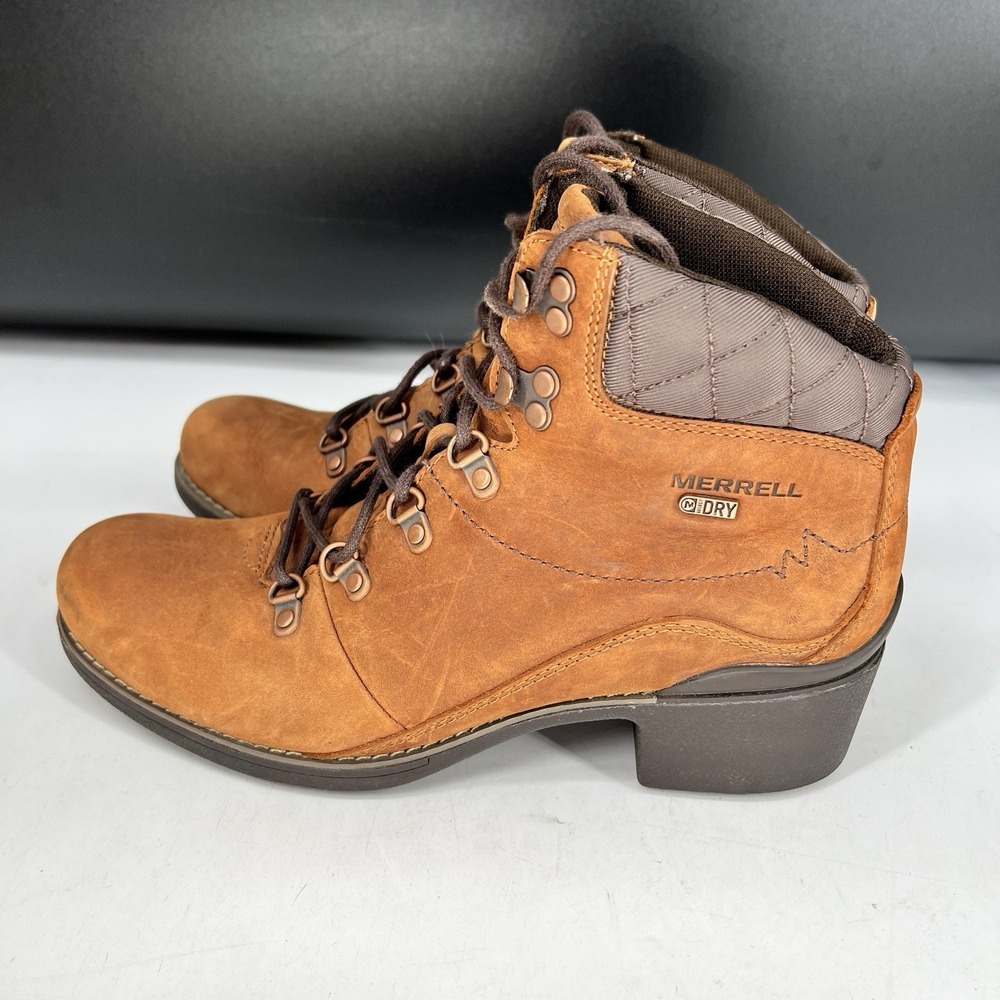 Merrell Chateau Mid Boots Women's Size 10 Brown Leather Waterproof Casual